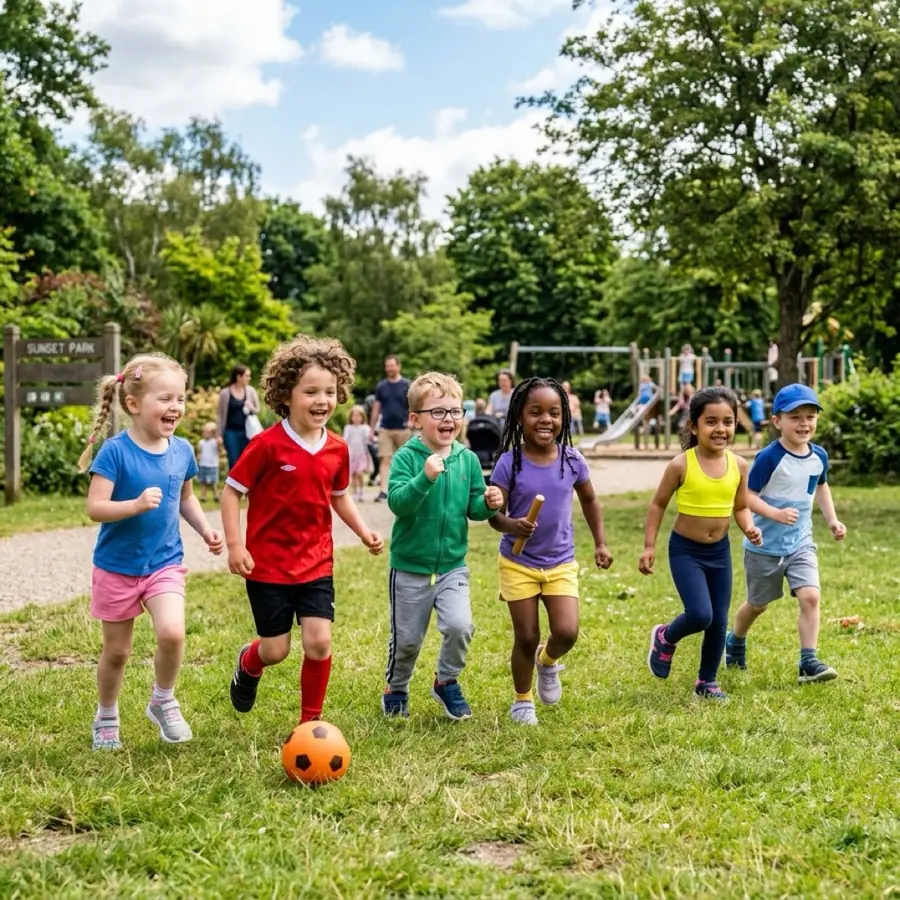 Young children playing sport
